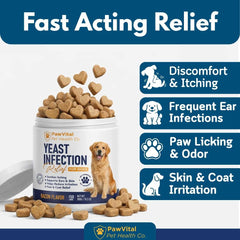 PawVital bacon-flavored soft chews for dogs, easy daily administration.