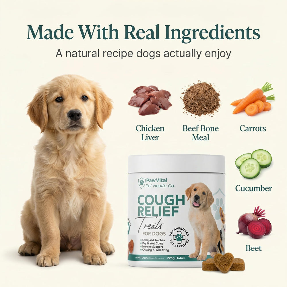 PawVital breath-support-chew aids comfortable breathing for dogs.
