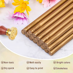 Paxcoo antique gold wax seal stick melted in glue gun for quick sealing