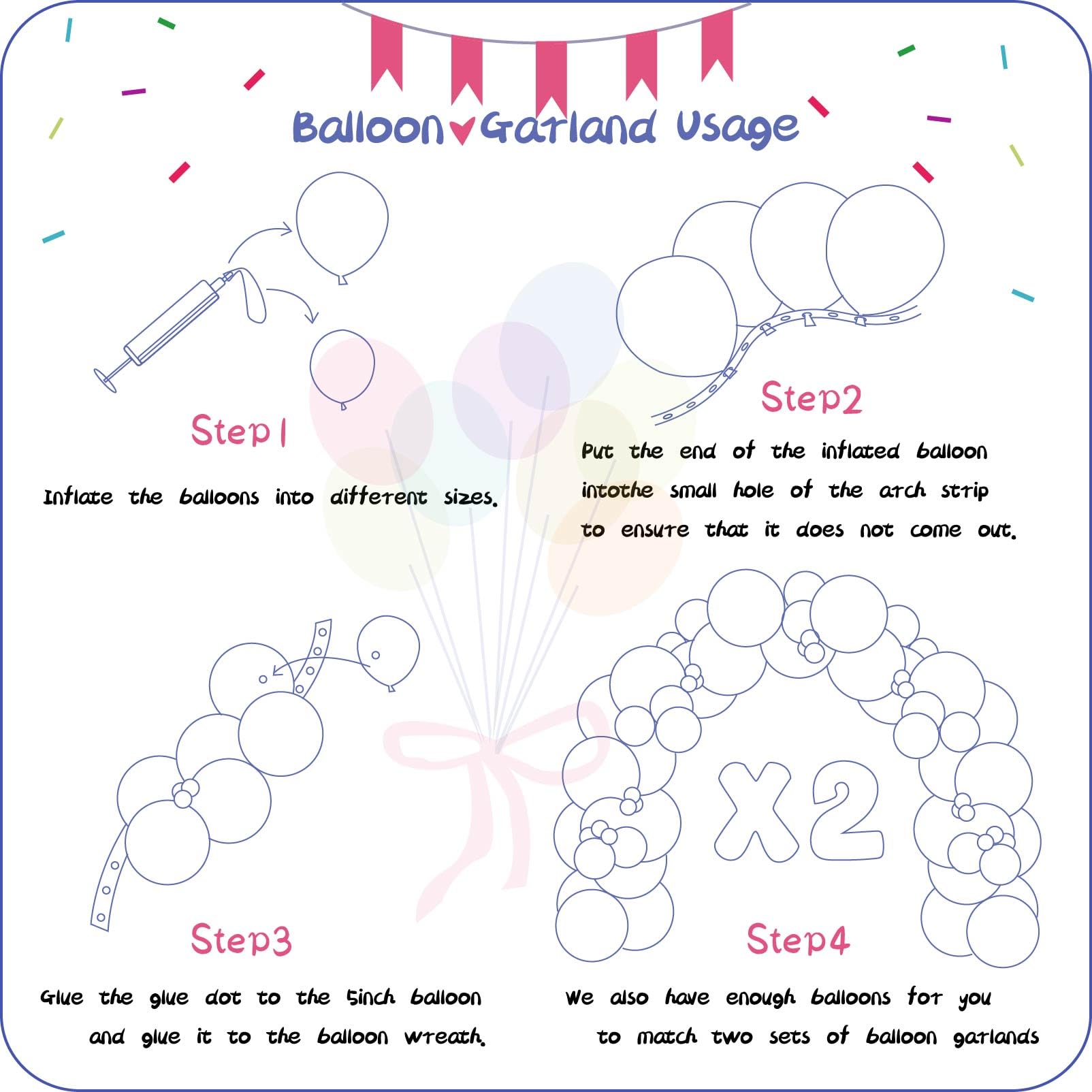 PAXILE pastel 10-inch balloons in a garland add festive color for birthdays.
