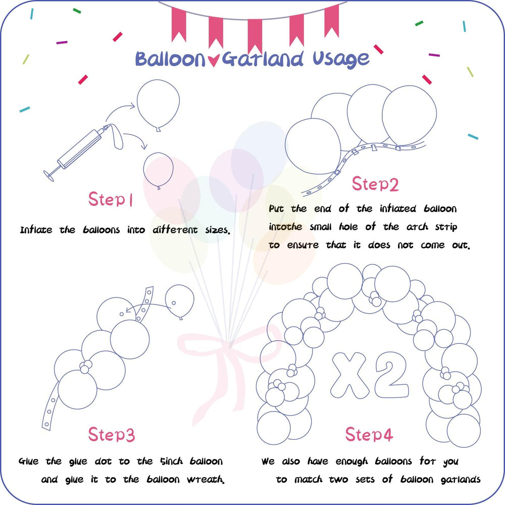 PAXILE pastel 10-inch balloons in a garland add festive color for birthdays.