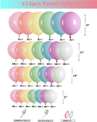 PAXILE pastel 12-inch balloons arranged in a garland brighten a baby shower.