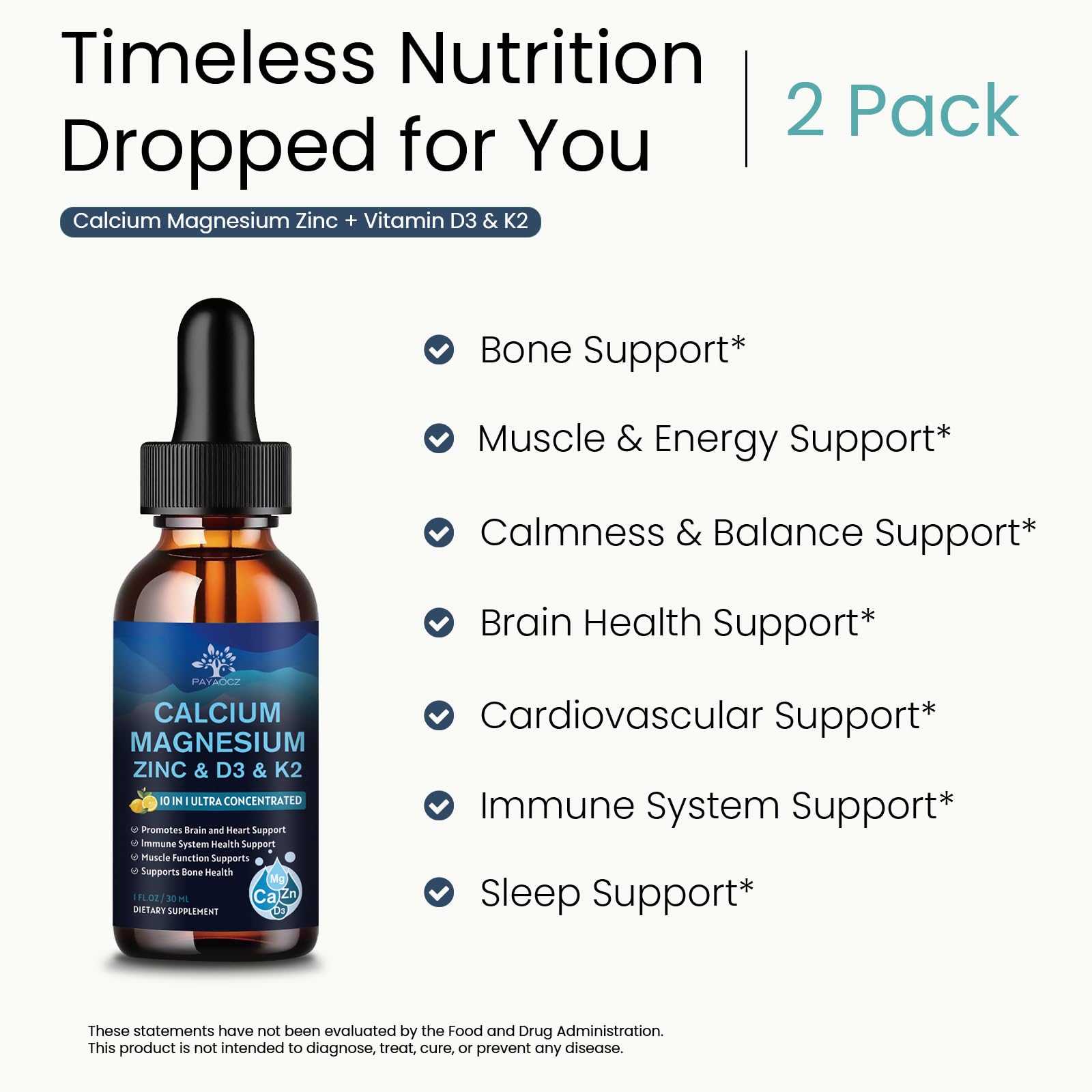 PAYAOCZ 10in1 drops bottle closeup showing vegan liquid formula and absorption.