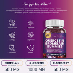 Close-up of PAYAOCZ quercetin gummies showing chewy texture.