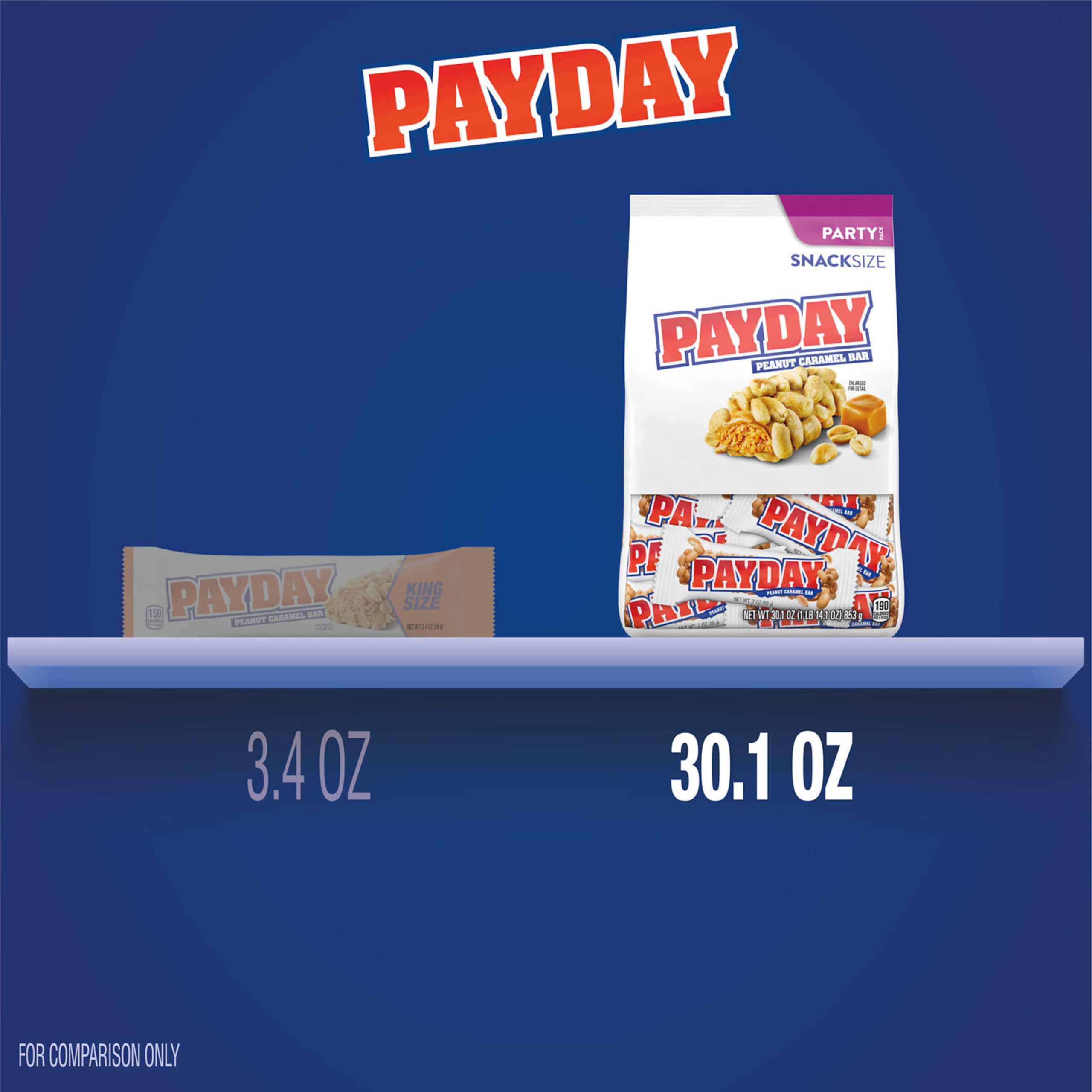 Gift-ready PAYDAY Snack Size bag in a festive gift bag for celebrations