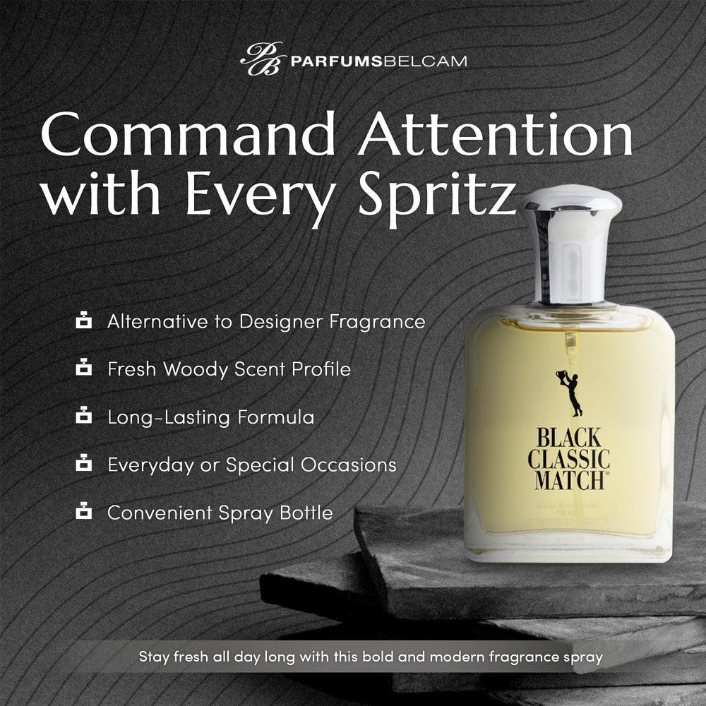 PB ParfumsBelcam Black Classic Match spray nozzle in action for easy application