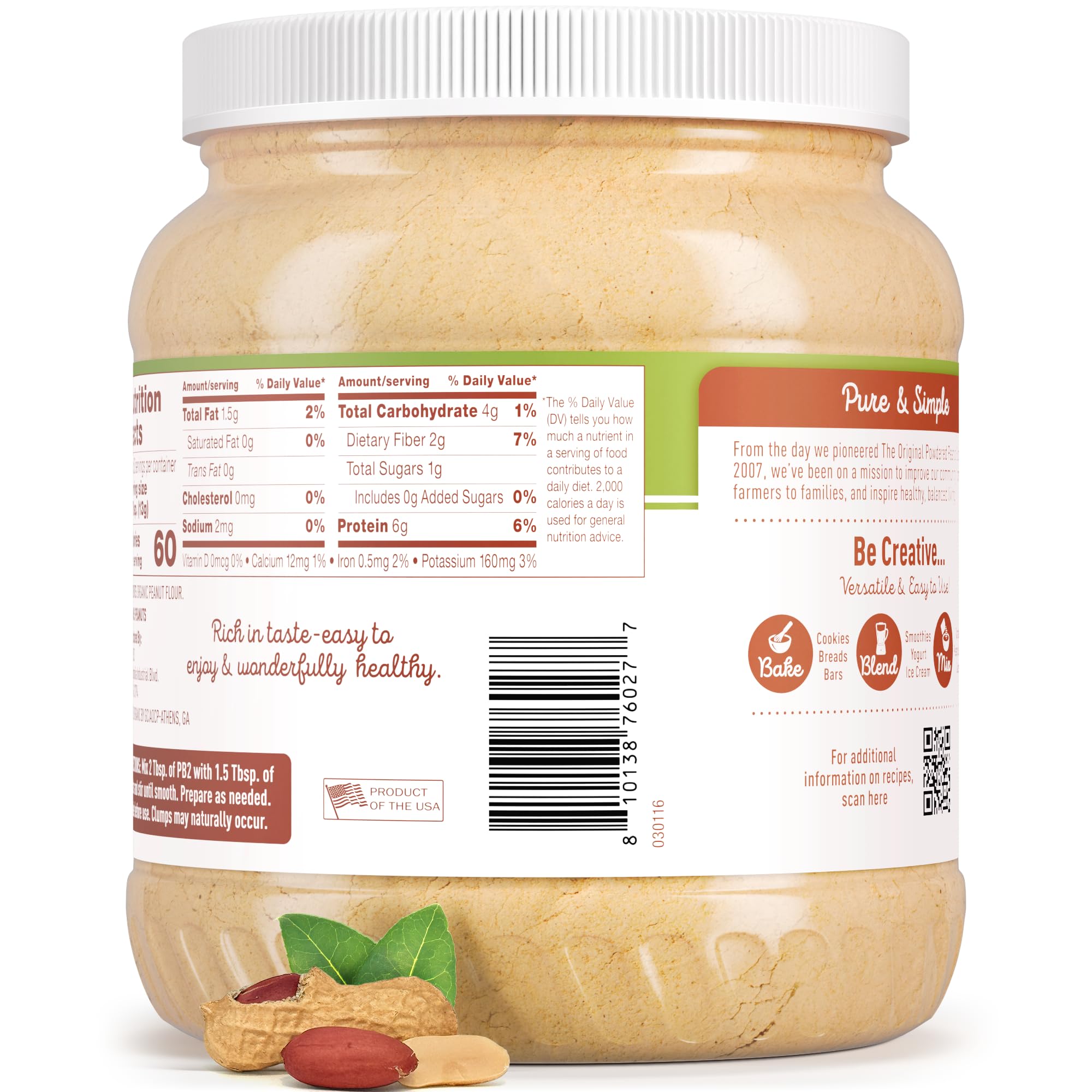PB2 comes in a 24 oz resealable jar.