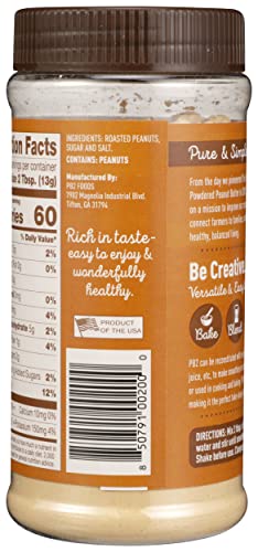 PB2 brand logo closeup on packaging highlighting convenience.