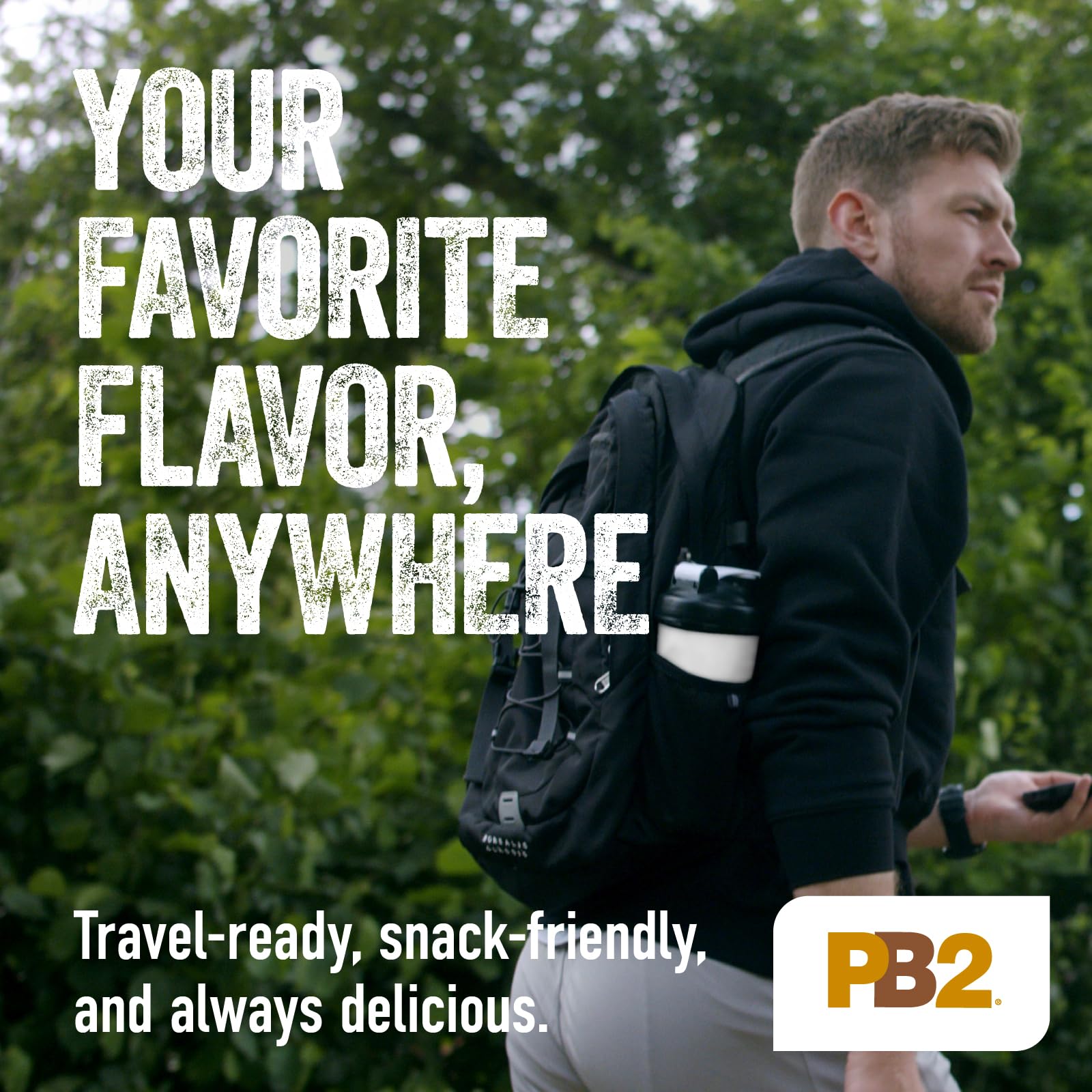 PB2 Crunchy Powdered Peanut Butter packaging, resealable pouch for freshness.