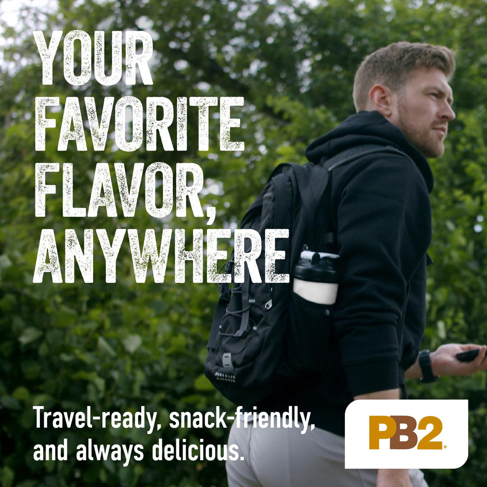 PB2 Crunchy Powdered Peanut Butter packaging, resealable pouch for freshness.