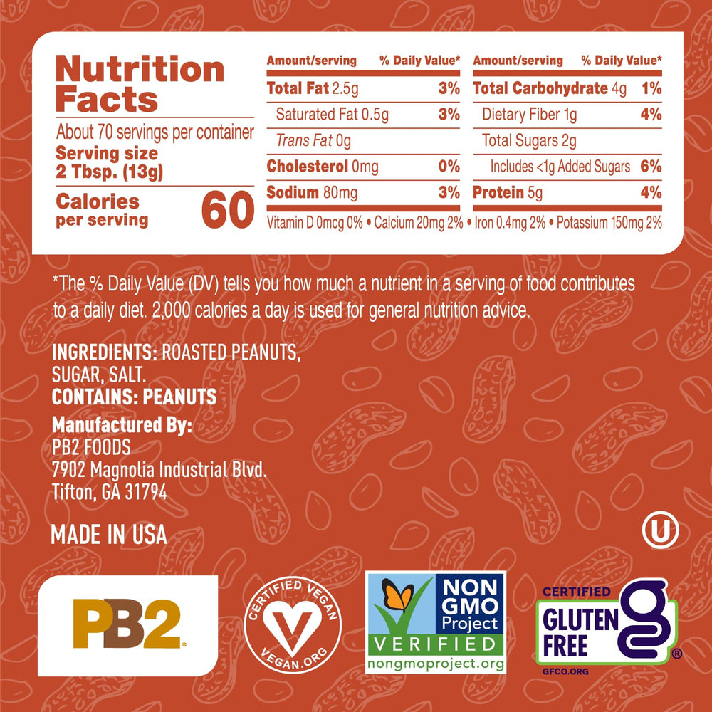 PB2 Crunchy Powdered Peanut Butter scoop, accurate measuring for recipes.