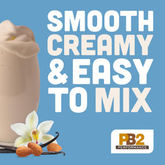 PB2 Performance almond protein powder blended into a creamy smoothie.
