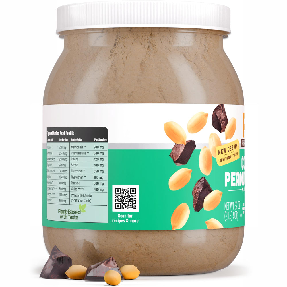 PB2 Performance Protein dairy-free label on bottle communicates allergen-safe choice.