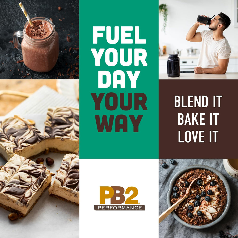 PB2 Performance Protein no added sugars badge closeup emphasizes natural sweetness.