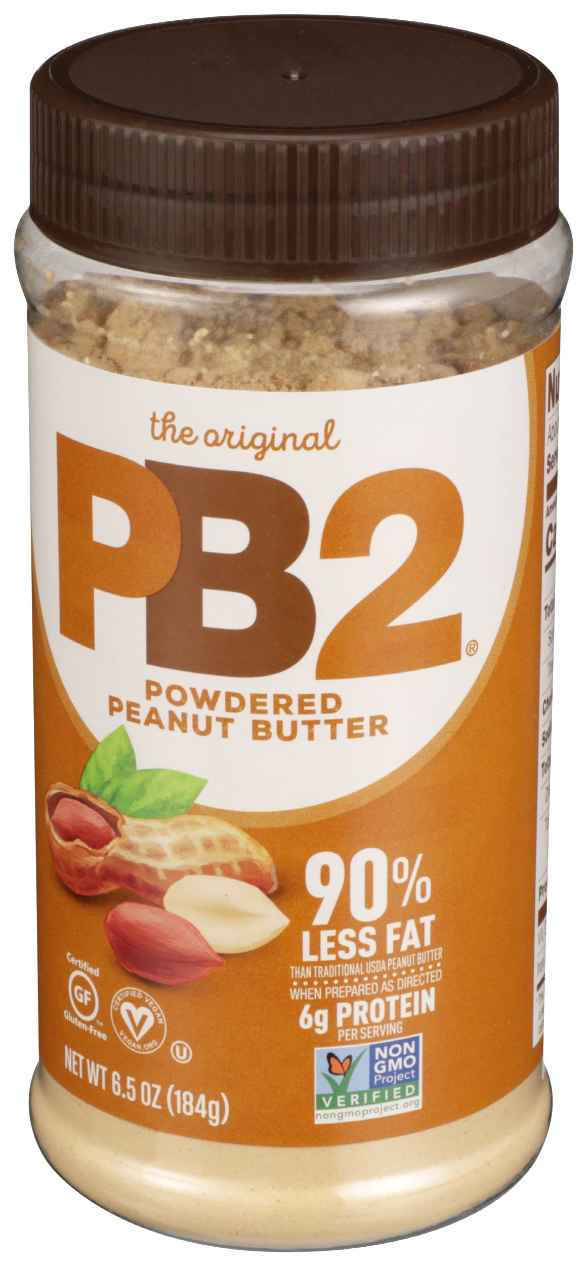PB2 powder texture closeup ready to whisk into recipes.