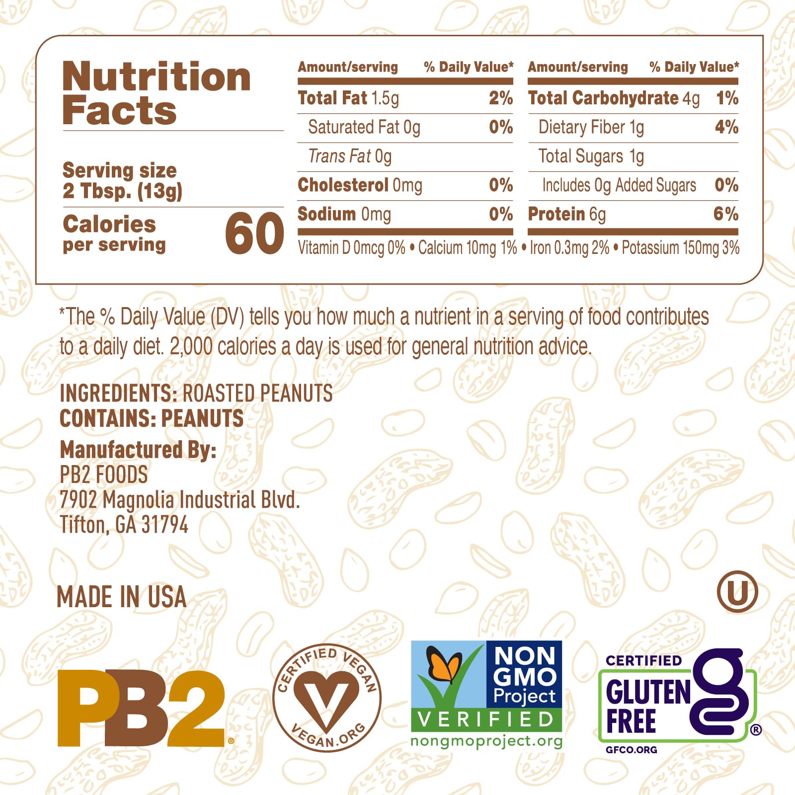 PB2 powder texture close-up reveals fine roasted peanut powder.