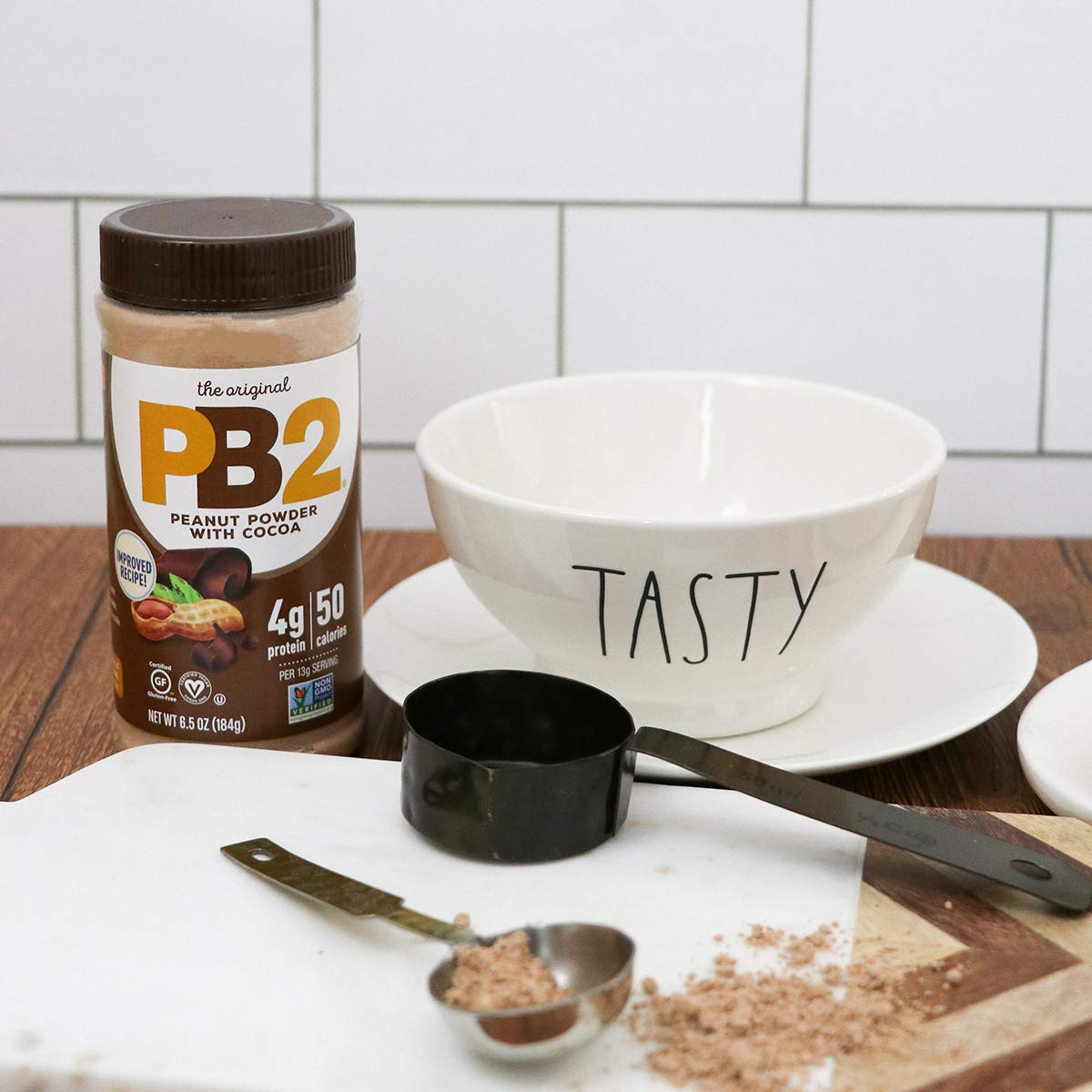 PB2 two-jar bundle on a kitchen counter for daily use