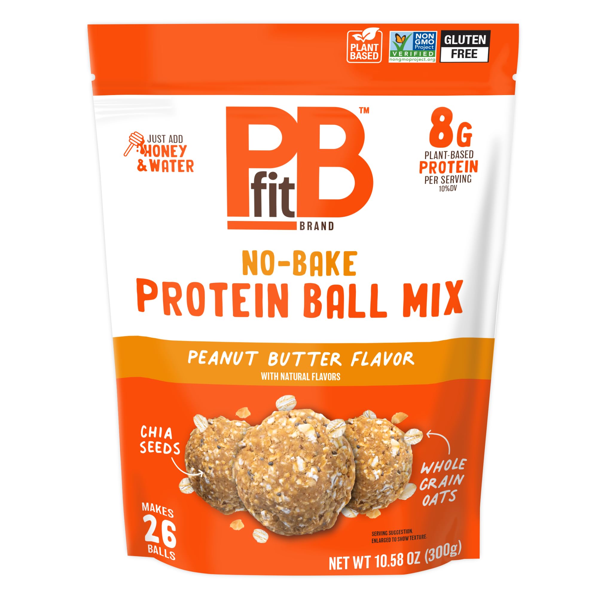 PBfit no bake peanut butter protein ball mix in bag for quick on-the-go snacking