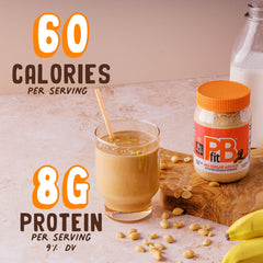 Powder pouring into water to create a quick, low-fat spread.