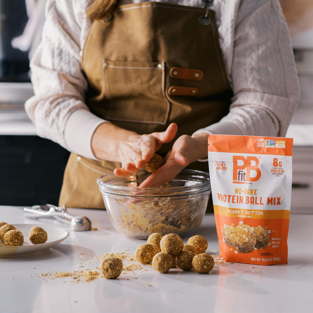 PBfit on-the-go snack packaging shows portable energy bites