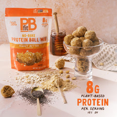 PBfit rolled protein balls on counter ready for immediate enjoyment