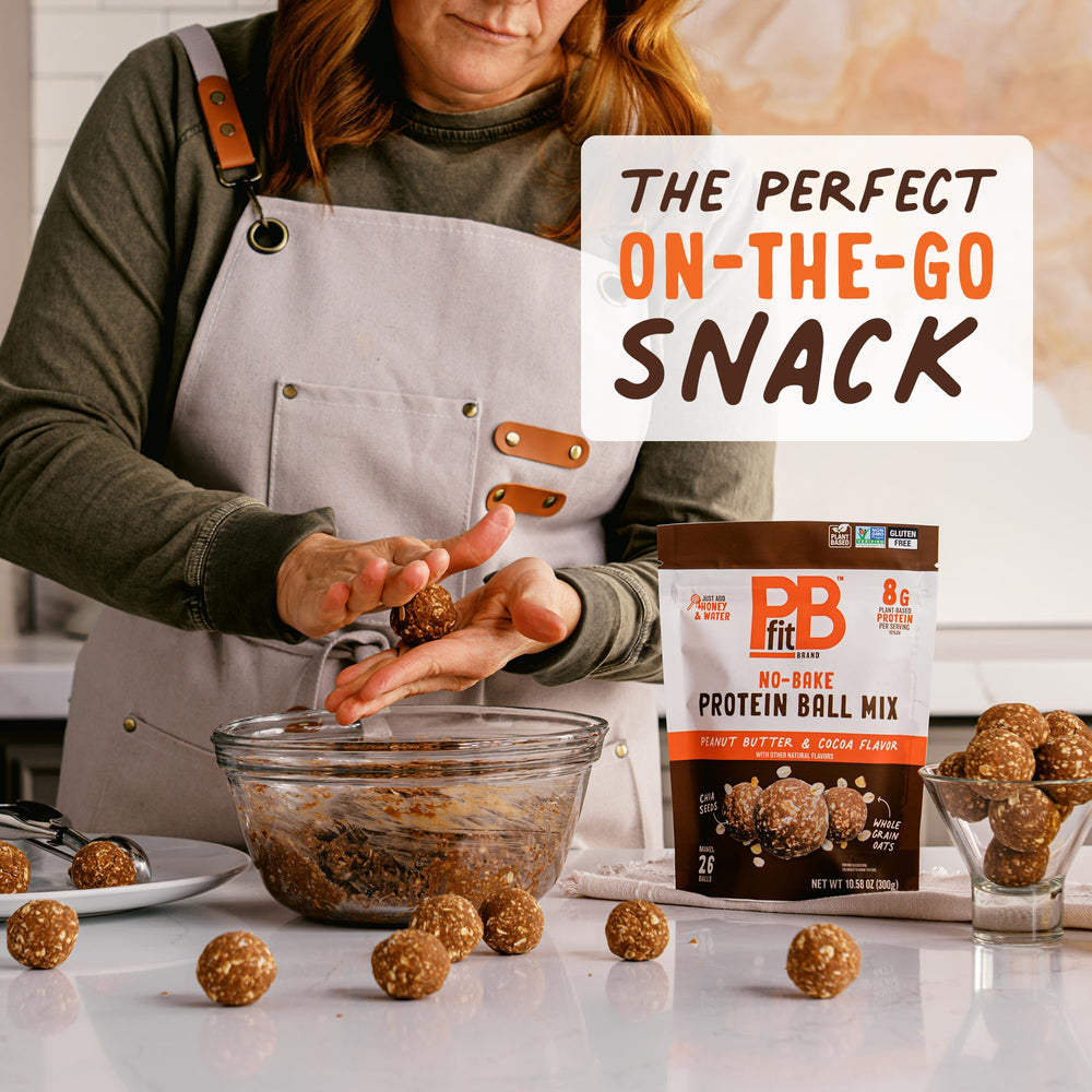 PBfit protein balls ready in a pack for on the go snacking