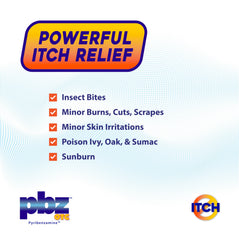 PBZ cream relieving itch on sunburned skin