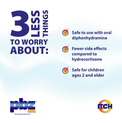 PBZ OTC antihistamine cream shown with child-safe packaging for family use