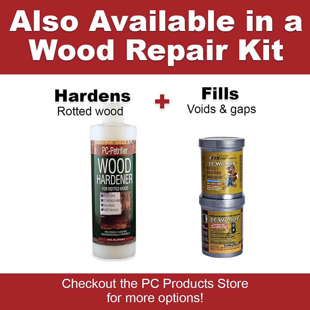Exterior wood restoration with PC-Woody suitable for outdoor use.