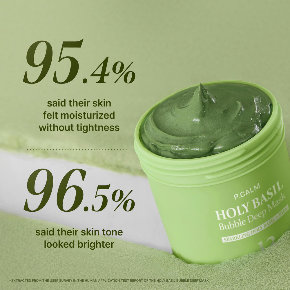 P.CALM bubble mask releasing carbonated foam to lift impurities from pores
