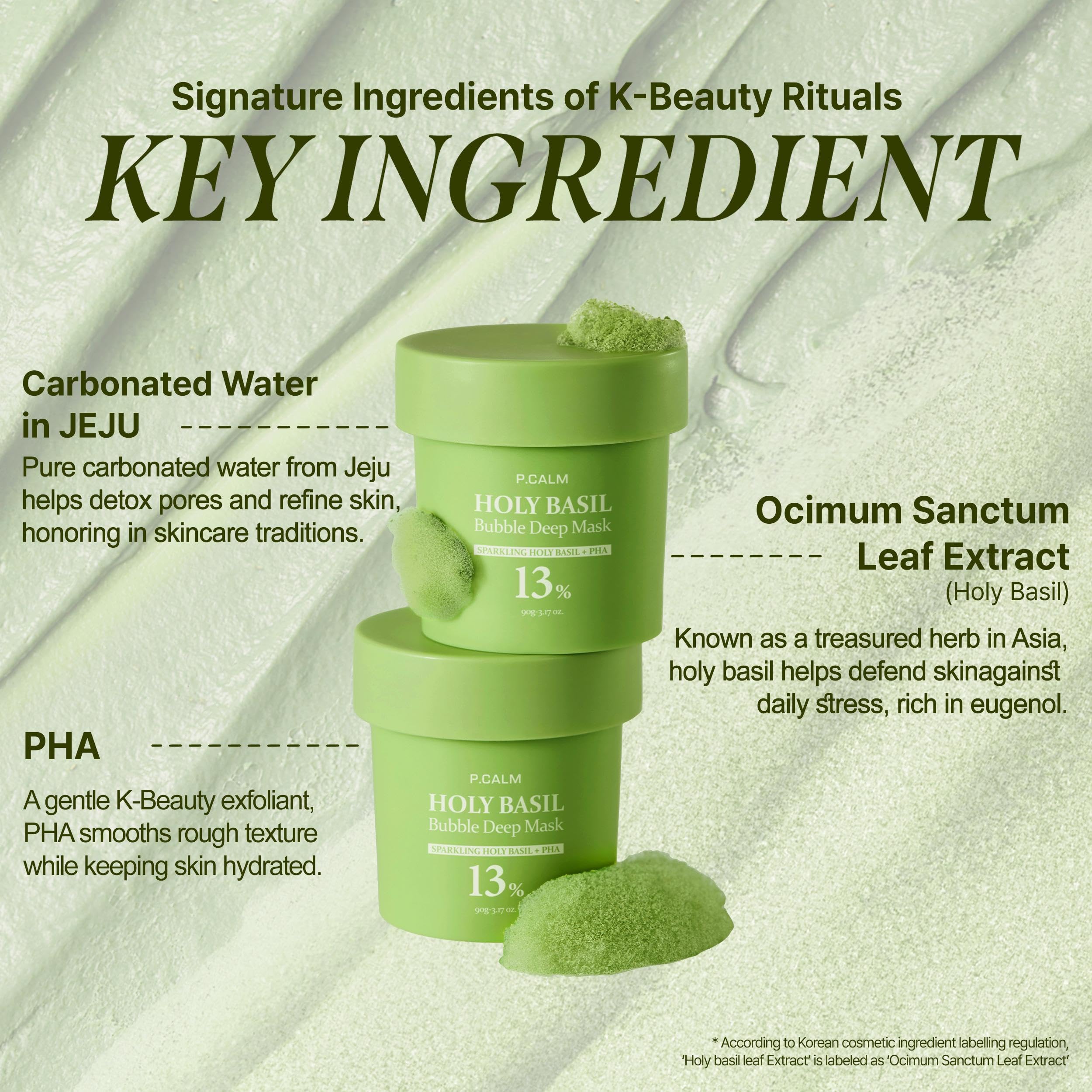 P.CALM Holy Basil Bubble Deep Mask targeting clogged pores for cleaner skin