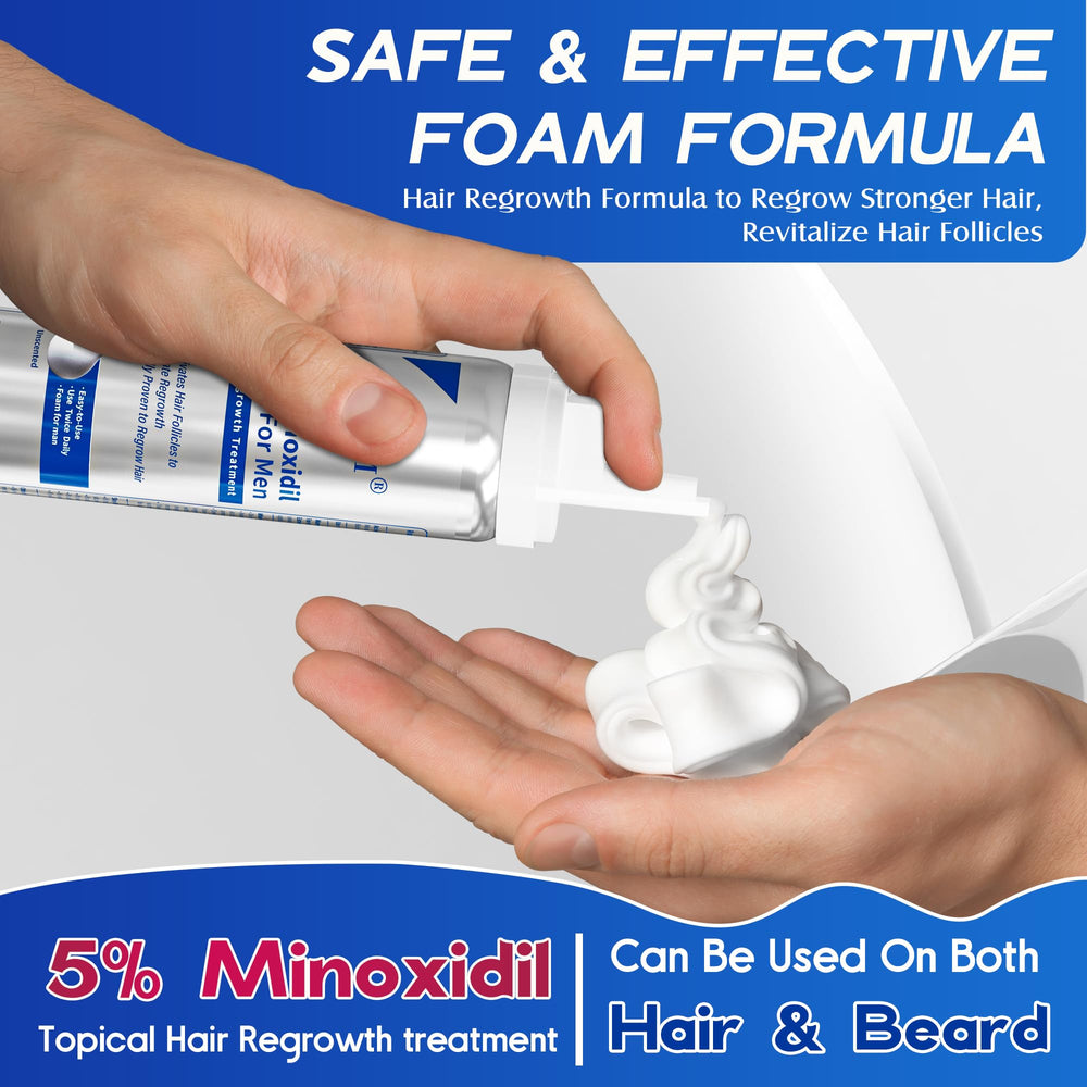 Pdam Minoxidil foam label detail with usage directions clearly