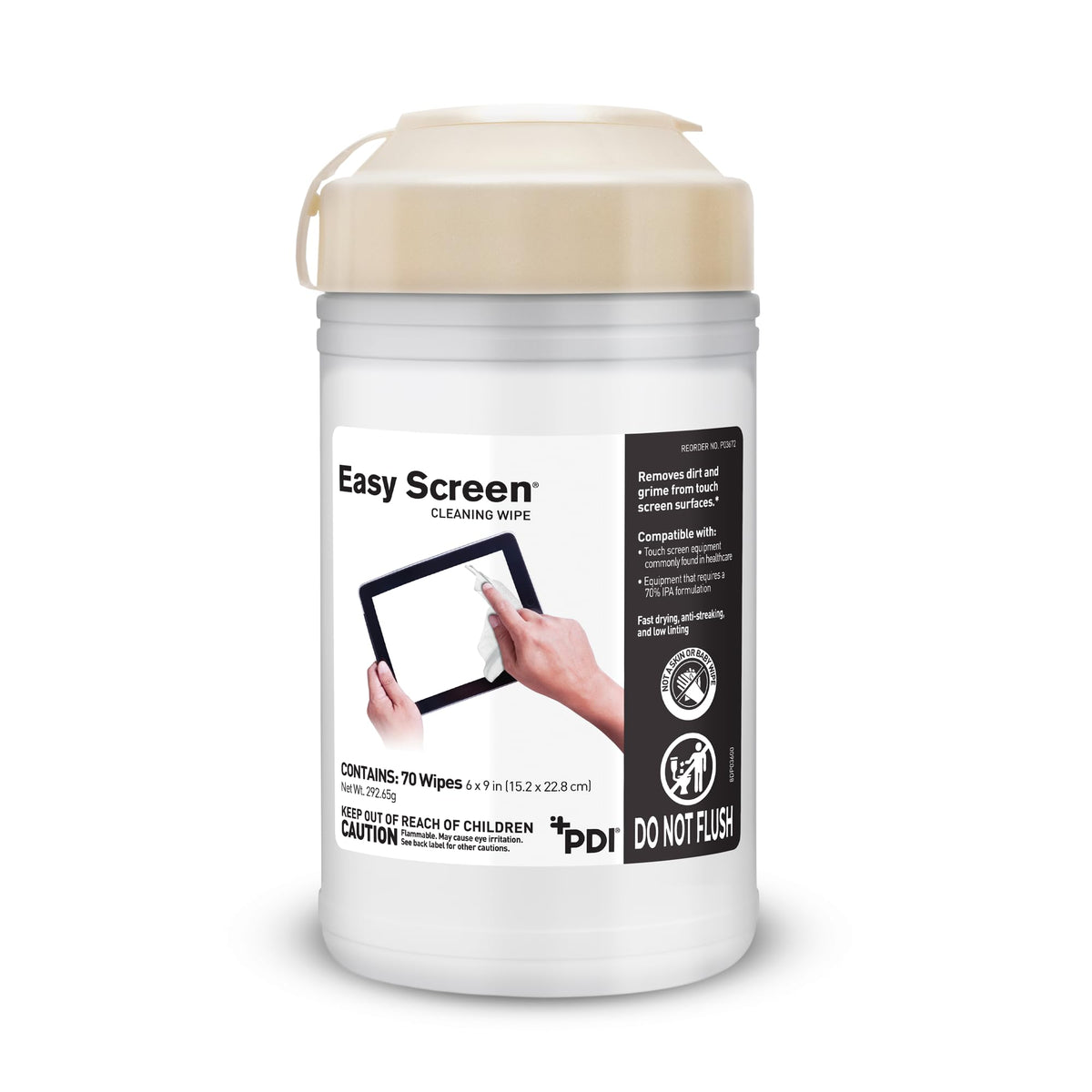 PDI Easy Screen Cleaning Wipes canister front view for streak-free screens.