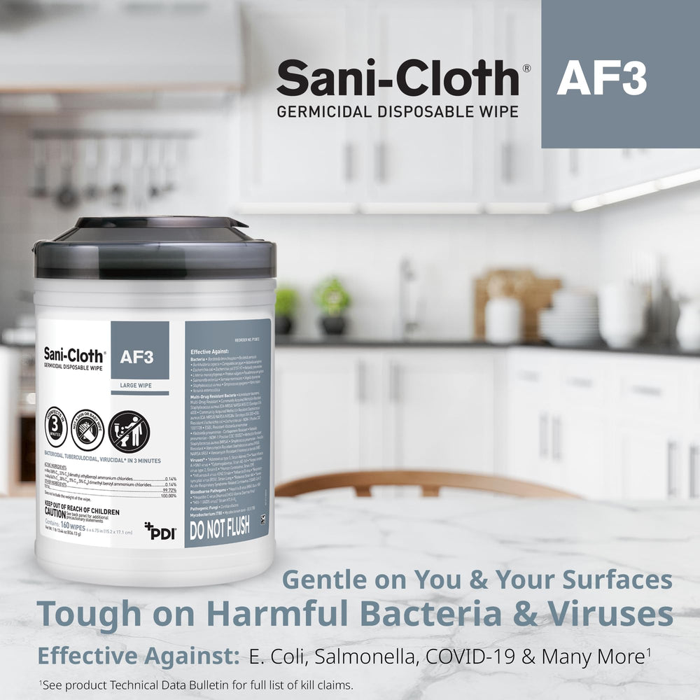 PDI Sani-Cloth AF3 160 wipes in large canister ready to use
