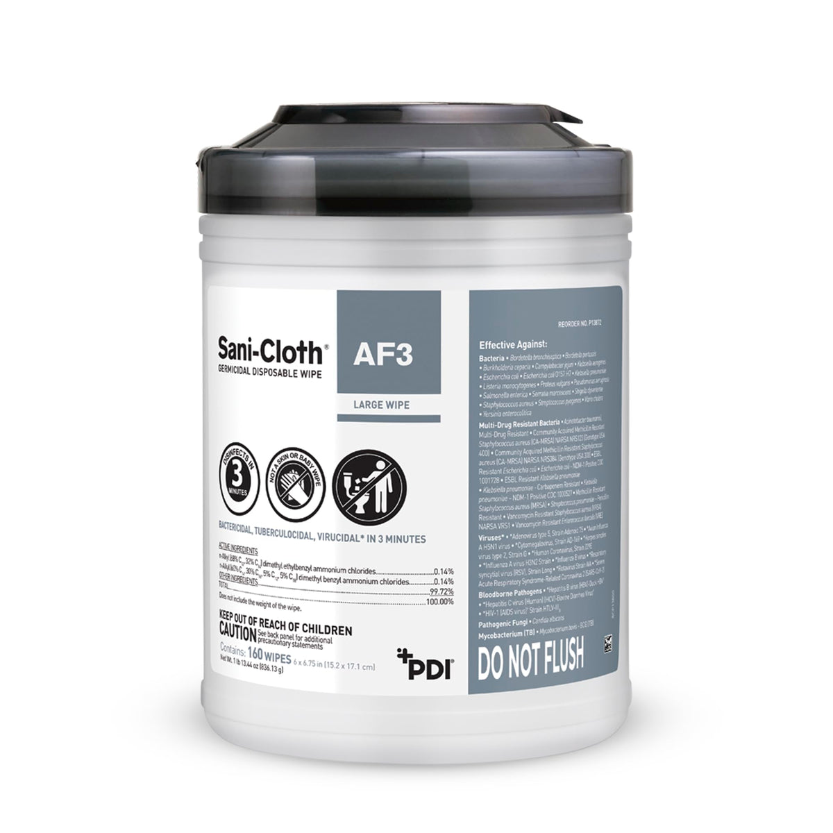 PDI Sani-Cloth AF3 large canister for quick cleaning in busy spaces