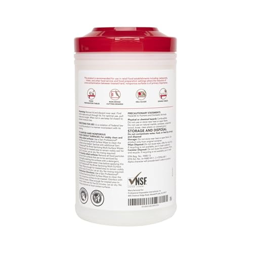 Wipes designed for food-contact surfaces like counters and cutting boards