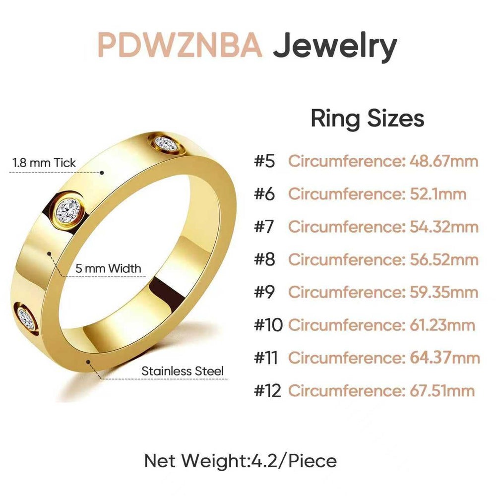 PDWZNBA Love Friendship Ring with a 4mm wide band for comfortable daily wear.