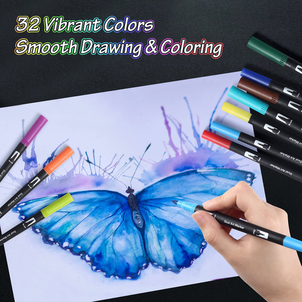 Peablce markers support coloring, sketching, and planning on notes and planners.