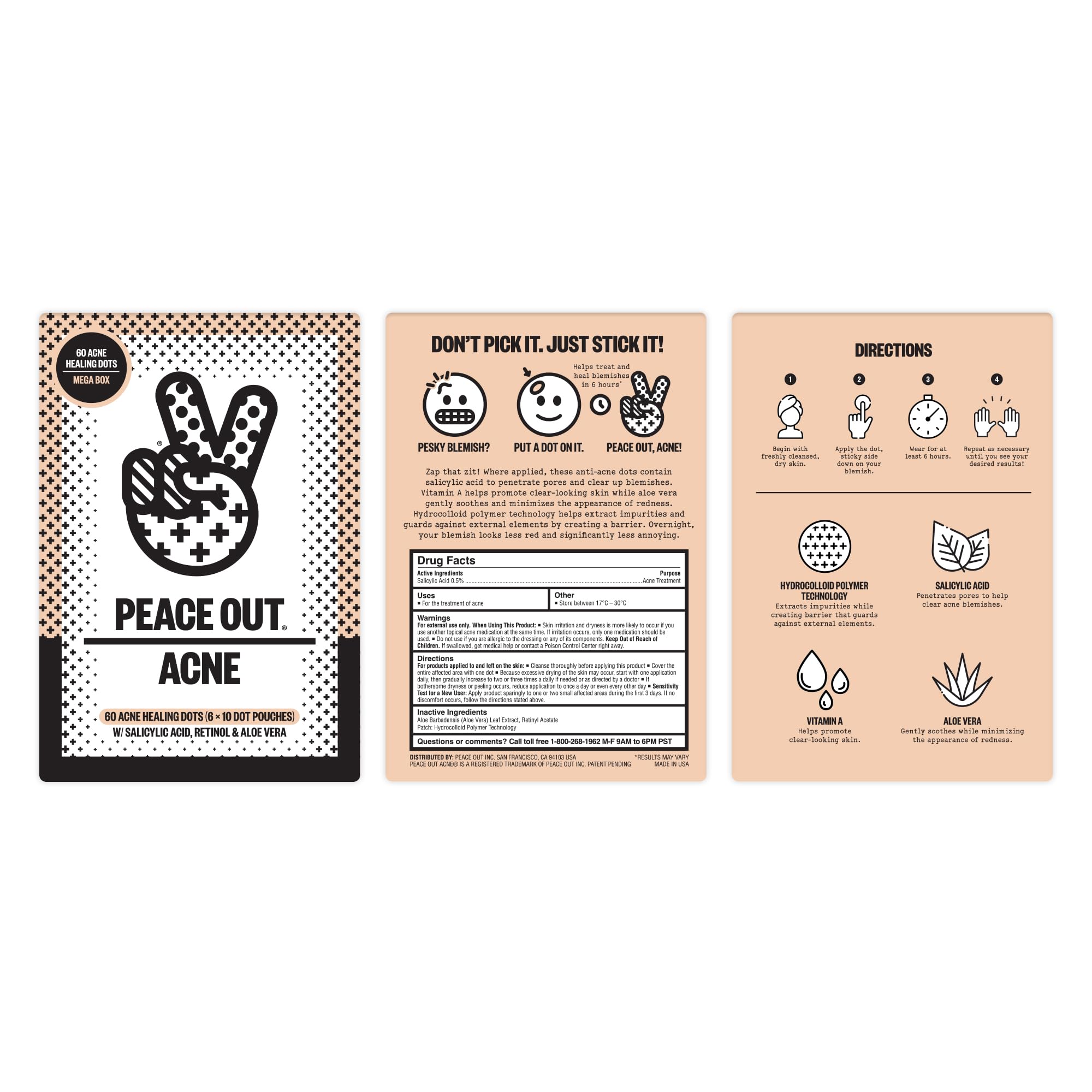 Peace Out Acne Healing Dots on the face offer discreet blemish treatment