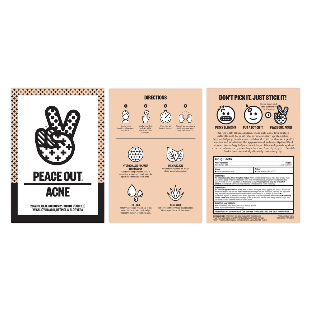 Peace Out Acne Healing Dots work overnight to support healing while you sleep
