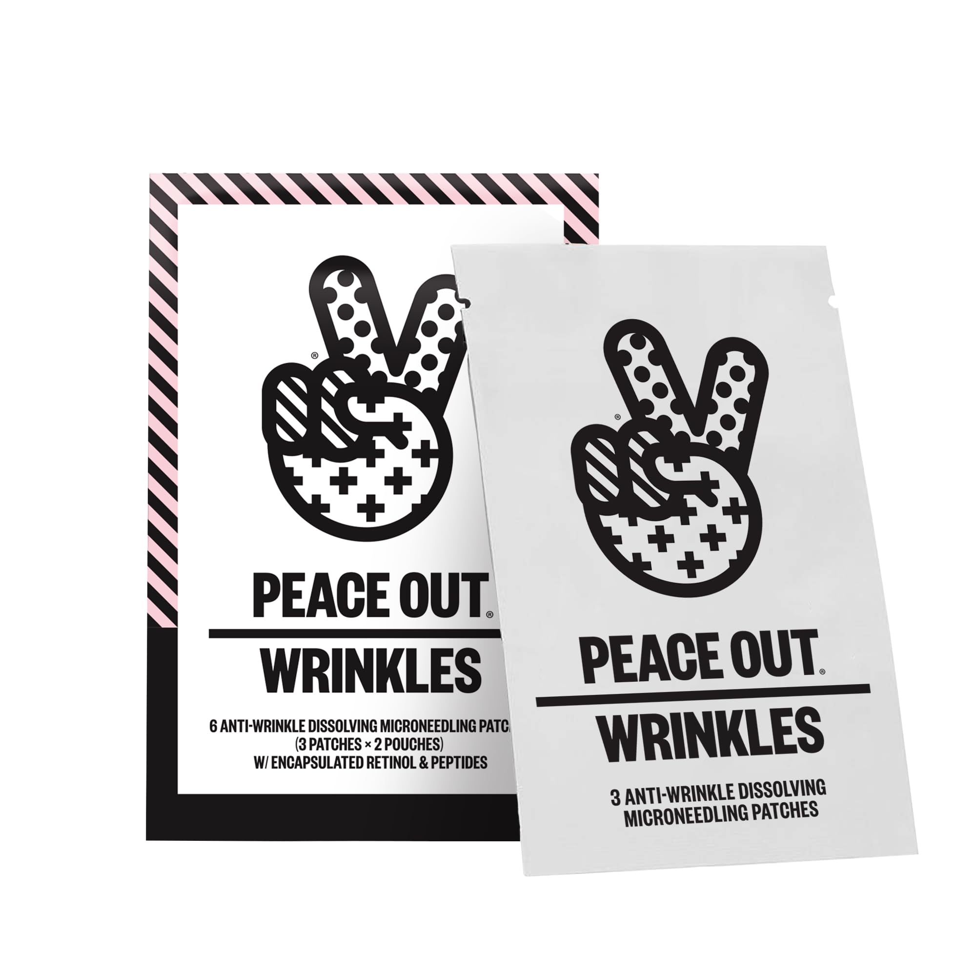 Peace Out microneedling patch application close-up for smoothing fine lines