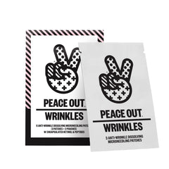 Peace Out microneedling patch application close-up for smoothing fine lines