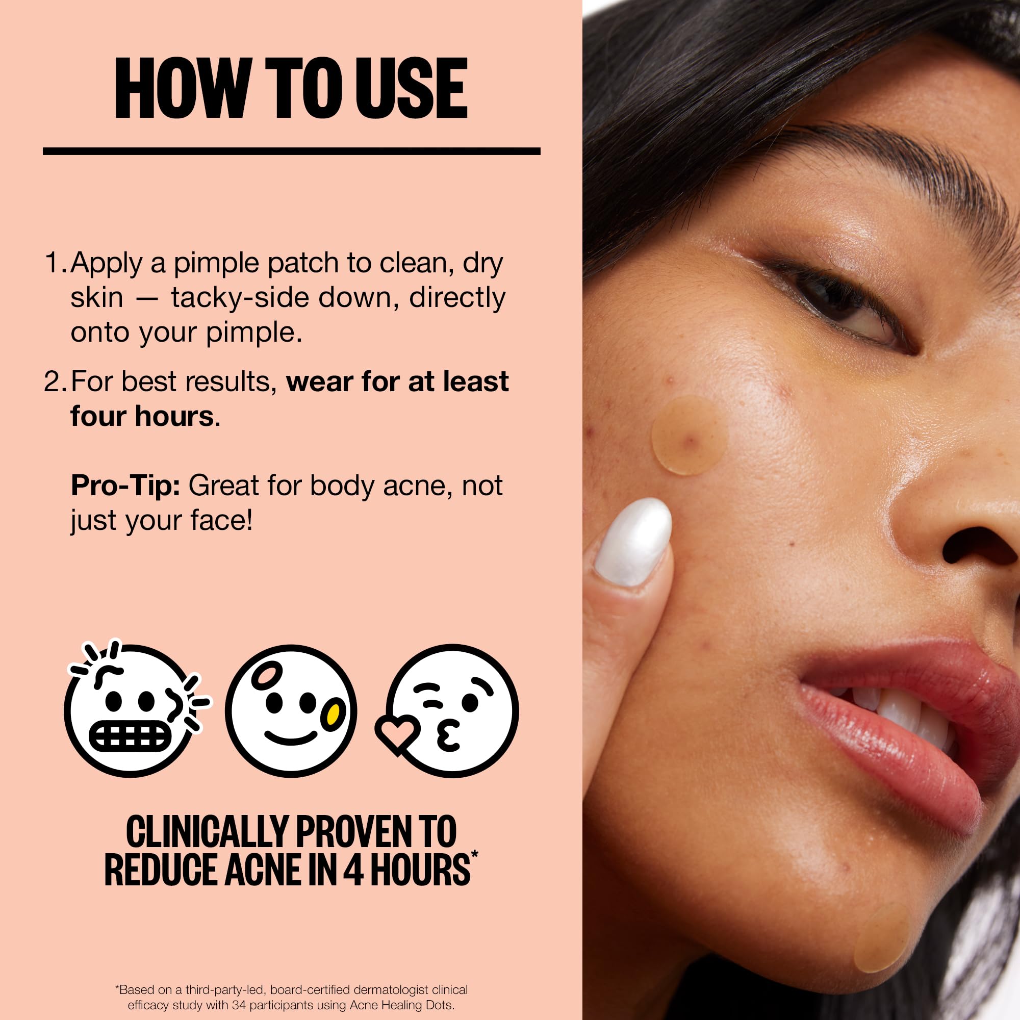 Peace Out patch applied on blemish protects it from external irritation