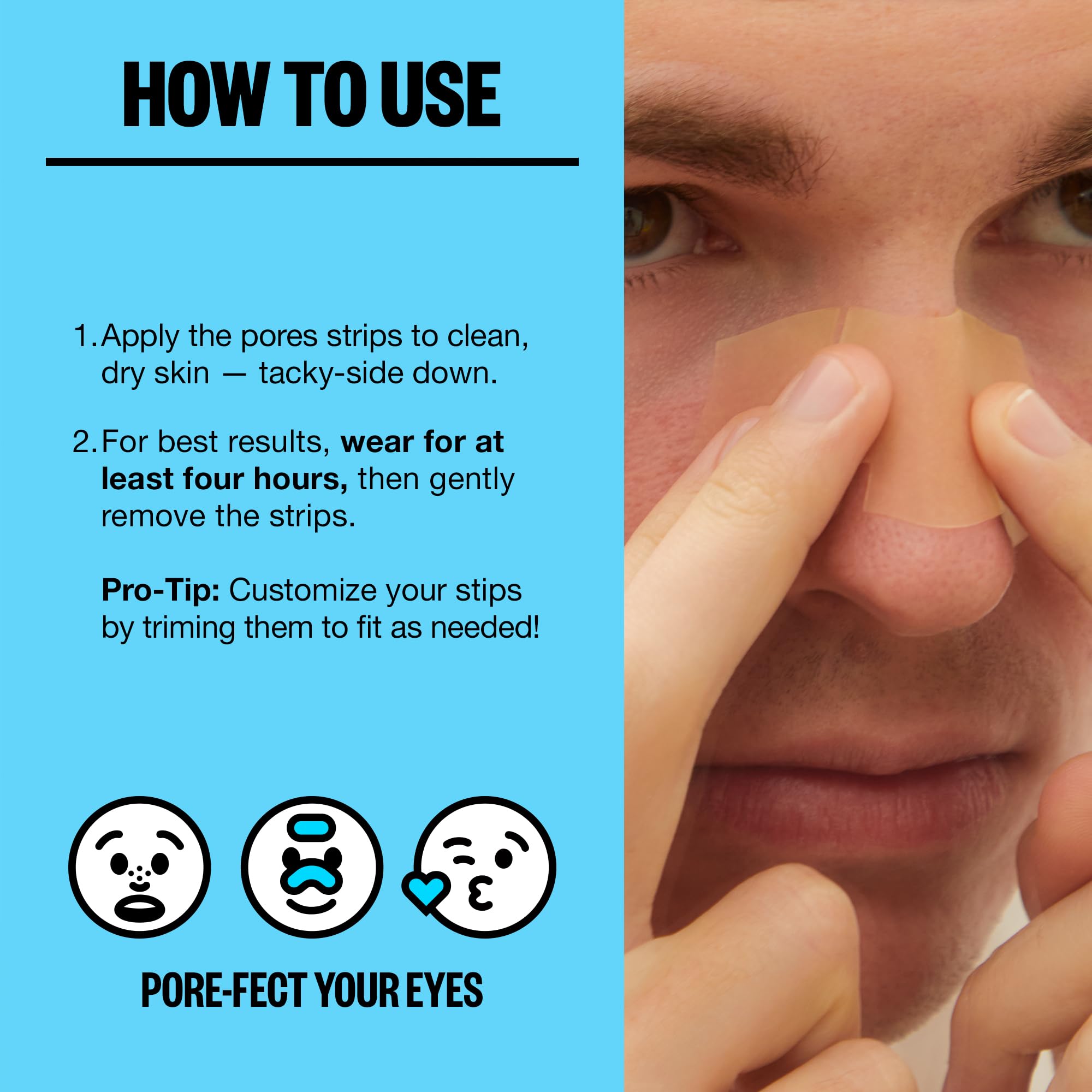 PEACE OUT Pore Strips suitable for multi-area use on the face beyond the nose