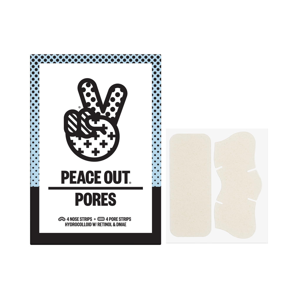 PEACE OUT Pore Strips nose image showing oil absorption for clearer pores