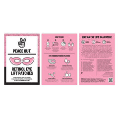 Peace Out patches target under-eye and eyelid areas for a refreshed look.