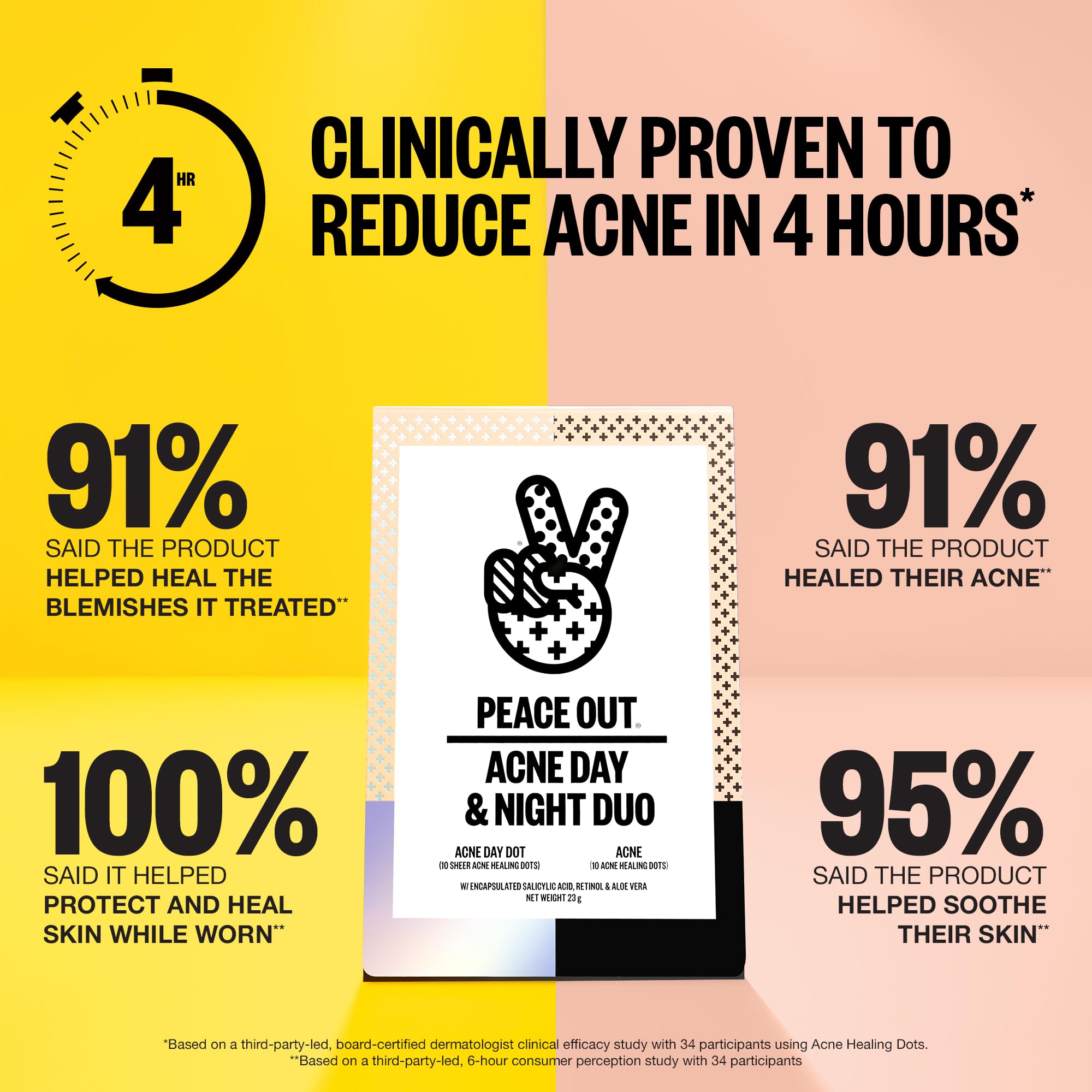 Peace Out bottle features 2% salicylic acid for targeted blemish care