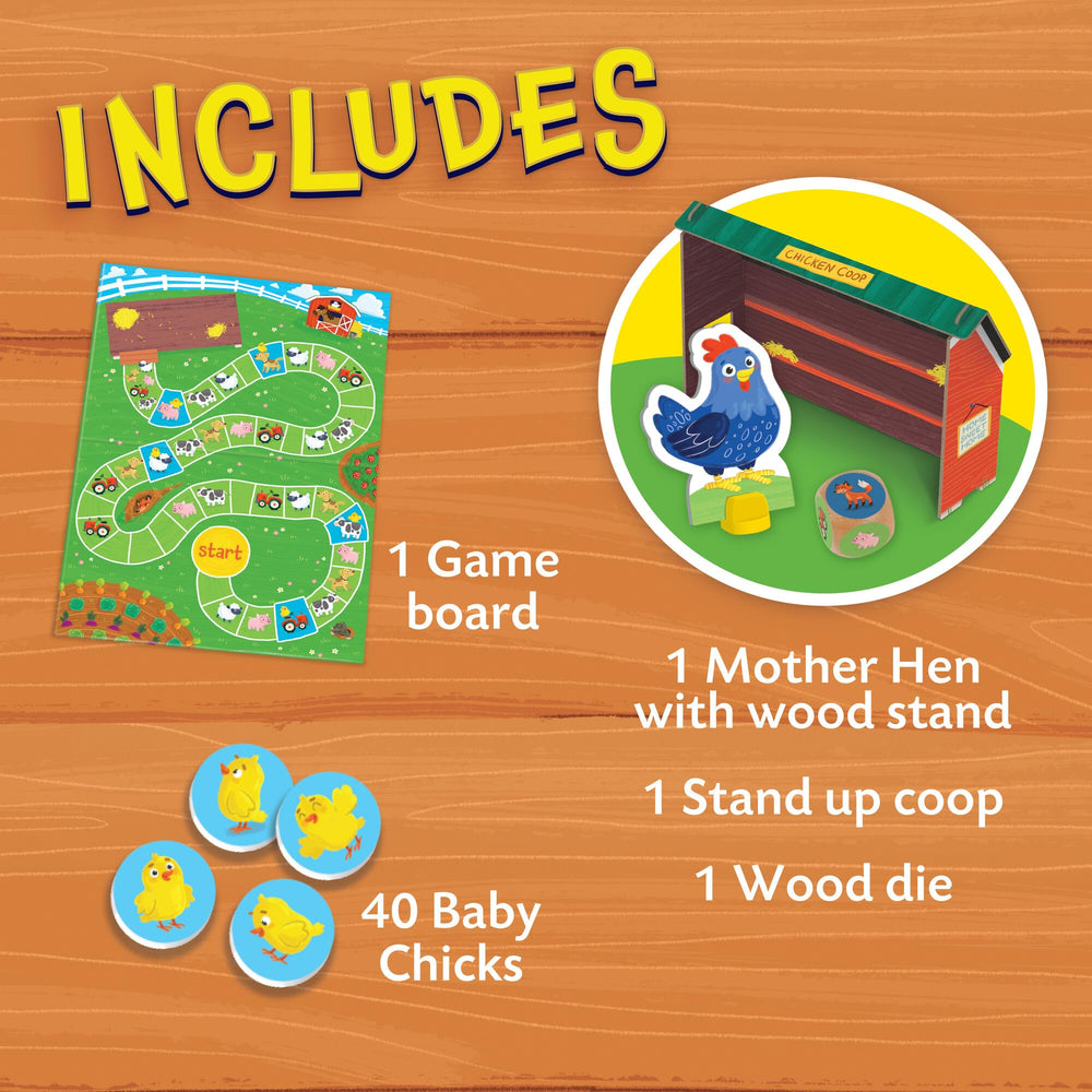 Peaceable Kingdom wooden chick pieces ready for counting and teamwork