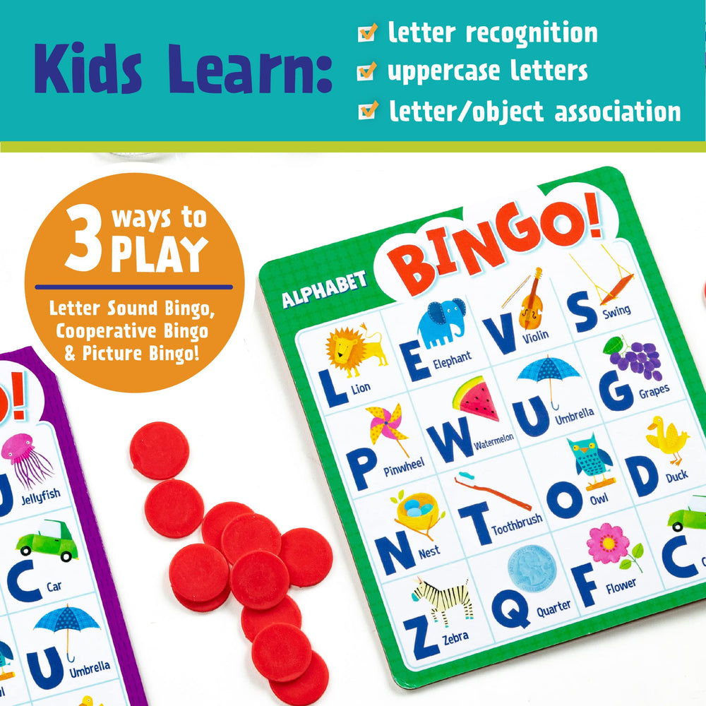 Peaceable Kingdom six double-sided boards arranged for versatile learning rounds.