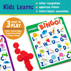 Peaceable Kingdom six double-sided boards arranged for versatile learning rounds.
